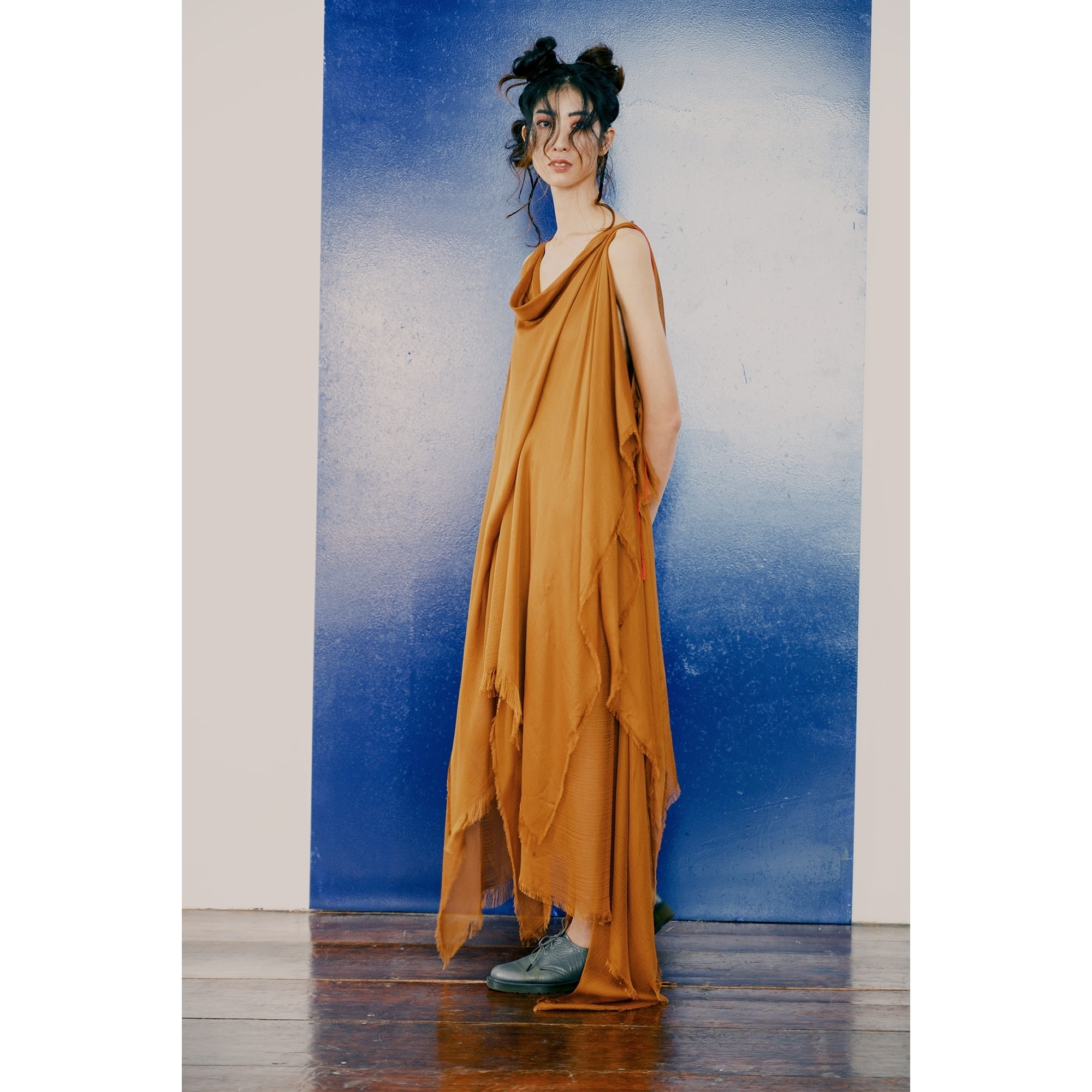 Made To Order Zero-waste Asymmetrical Draped Handy Maxi Dress - WOMEN from  Fashion Crossover London UK